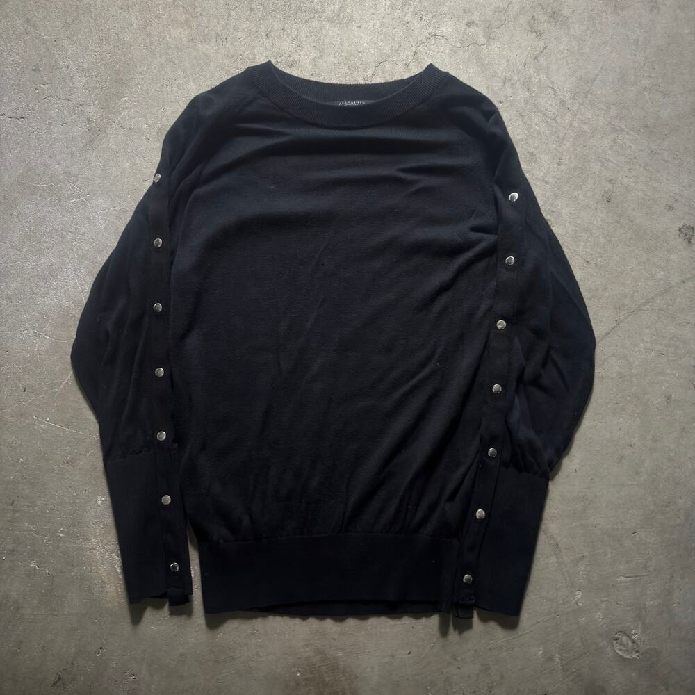 AllSaints womens Suzie Jumper Snap Sleeve Sweater size medium